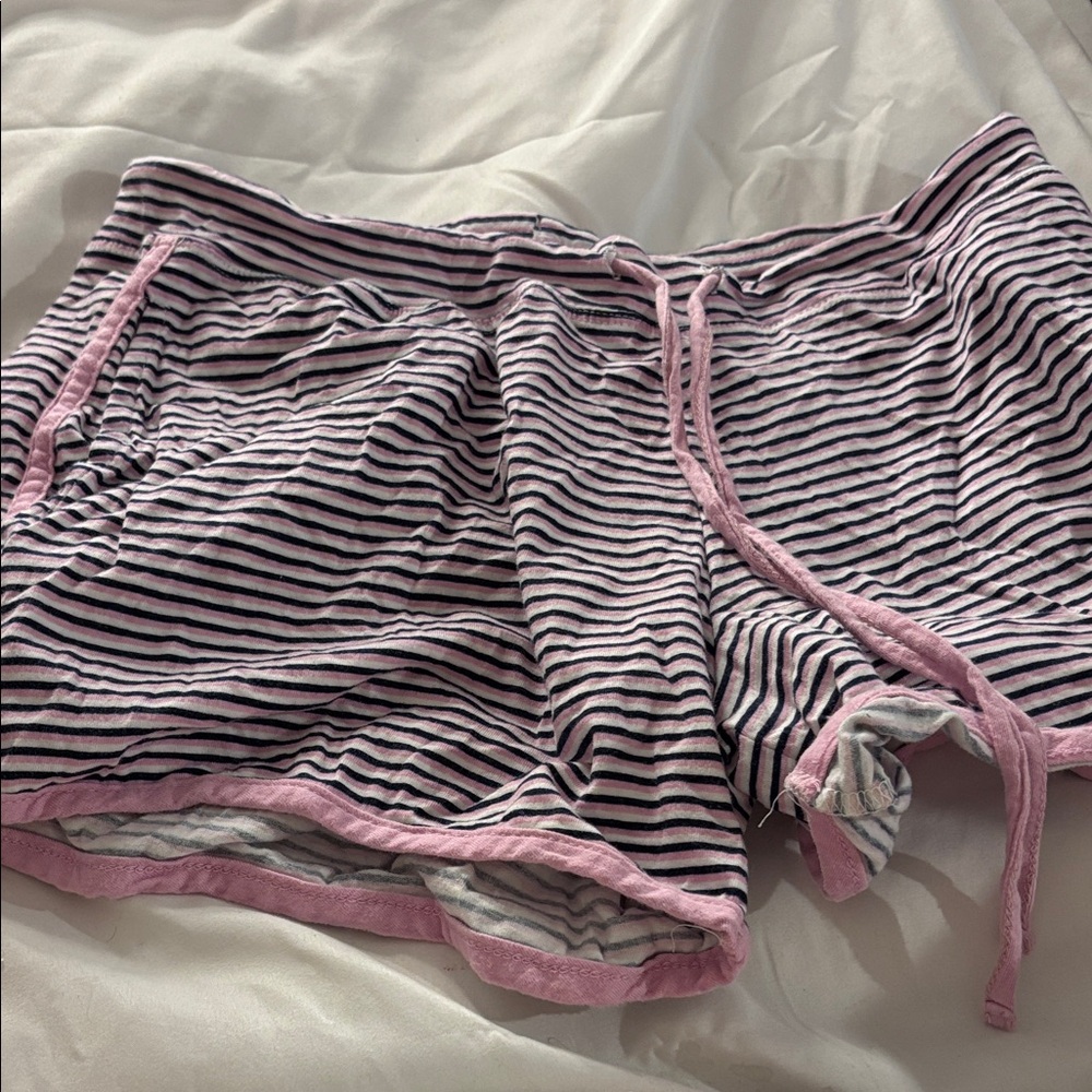 Carole Hochman Pink and Black Striped Sleep Shorts